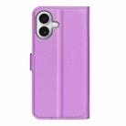 For iPhone 17 Litchi Texture Horizontal Flip Leather Phone Case with Holder(Purple) - 3