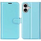 For iPhone 17 Litchi Texture Horizontal Flip Leather Phone Case with Holder(Blue) - 1