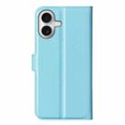 For iPhone 17 Litchi Texture Horizontal Flip Leather Phone Case with Holder(Blue) - 3