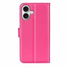 For iPhone 17 Litchi Texture Horizontal Flip Leather Phone Case with Holder(Rose Red) - 3