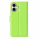 For iPhone 17 Litchi Texture Horizontal Flip Leather Phone Case with Holder(Green) - 3