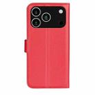 For iPhone 17 Pro Litchi Texture Horizontal Flip Leather Phone Case with Holder(Red) - 3