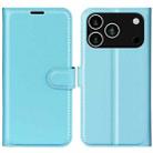 For iPhone 17 Pro Litchi Texture Horizontal Flip Leather Phone Case with Holder(Blue) - 1