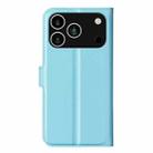 For iPhone 17 Pro Litchi Texture Horizontal Flip Leather Phone Case with Holder(Blue) - 3