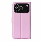 For iPhone 17 Pro Litchi Texture Horizontal Flip Leather Phone Case with Holder(Pink) - 3