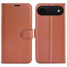 For iPhone 17 Air Litchi Texture Horizontal Flip Leather Phone Case with Holder(Brown) - 1