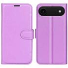 For iPhone 17 Air Litchi Texture Horizontal Flip Leather Phone Case with Holder(Purple) - 1