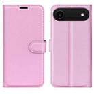 For iPhone 17 Air Litchi Texture Horizontal Flip Leather Phone Case with Holder(Pink) - 1