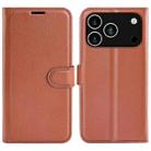 For iPhone 17 Pro Max Litchi Texture Horizontal Flip Leather Phone Case with Holder(Brown) - 1