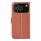 For iPhone 17 Pro Max Litchi Texture Horizontal Flip Leather Phone Case with Holder(Brown) - 3