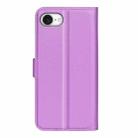 For iPhone 16e Litchi Texture Horizontal Flip Leather Phone Case with Holder(Purple) - 3