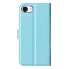 For iPhone 16e Litchi Texture Horizontal Flip Leather Phone Case with Holder(Blue) - 3
