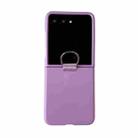 For Motorola Moto 50 Ultra Electricplating Ring Buckle Folding Phone Case(Purple) - 1