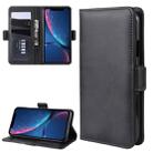 Dual-side Magnetic Buckle Horizontal Flip Leather Case for iPhone XR, with Holder & Card Slots & Photo Frame(Black) - 1