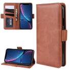 For iPhone XR Dual-side Magnetic Buckle Horizontal Flip Leather Case with Holder & Card Slots & Photo Frame(Brown) - 1