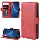 For iPhone XR Dual-side Magnetic Buckle Horizontal Flip Leather Case with Holder & Card Slots & Photo Frame(Red) - 1