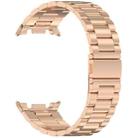 For Samsung Galaxy Watch 8 40 / 44mm Slim Three Beads Stainless Steel Watch Band(Rose Pink) - 2