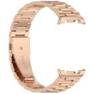 For Samsung Galaxy Watch 8 40 / 44mm Slim Three Beads Stainless Steel Watch Band(Rose Pink) - 3