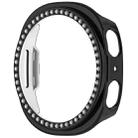 For Samsung Galaxy Watch 8 44mm Single Row Diamond Half Coverage Hollow PC Watch Case(Electroplated Black) - 3