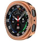 For Samsung Galaxy Watch 8 44mm Single Row Diamond Half Coverage Hollow PC Watch Case(Electroplated Rose Gold) - 2