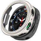 For Samsung Galaxy Watch 8 44mm Single Row Diamond Half Coverage Hollow PC Watch Case(Frosted Starlight) - 1
