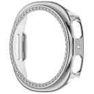 For Samsung Galaxy Watch 8 40mm Single Row Diamond Half Coverage Hollow PC Watch Case(Electroplated Silver) - 3