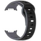 For Samsung Galaxy Watch 8 40 / 44mm Reverse Buckle Two Color Silicone Watch Band(Gray Black) - 3