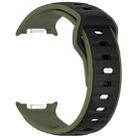 For Samsung Galaxy Watch 8 40 / 44mm Reverse Buckle Two Color Silicone Watch Band(Army Green Black) - 3