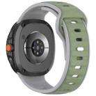 For Samsung Galaxy Watch 8 40 / 44mm Reverse Buckle Two Color Silicone Watch Band(Gray Light Green) - 2