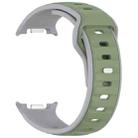 For Samsung Galaxy Watch 8 40 / 44mm Reverse Buckle Two Color Silicone Watch Band(Gray Light Green) - 3