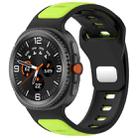 For Samsung Galaxy Watch 8 40 / 44mm Reverse Buckle Two Color Silicone Watch Band(Black Lime) - 1