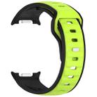 For Samsung Galaxy Watch 8 40 / 44mm Reverse Buckle Two Color Silicone Watch Band(Black Lime) - 3