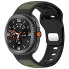 For Samsung Galaxy Watch 8 40 / 44mm Reverse Buckle Two Color Silicone Watch Band(Black Army Green) - 1