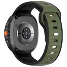 For Samsung Galaxy Watch 8 40 / 44mm Reverse Buckle Two Color Silicone Watch Band(Black Army Green) - 2