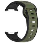 For Samsung Galaxy Watch 8 40 / 44mm Reverse Buckle Two Color Silicone Watch Band(Black Army Green) - 3