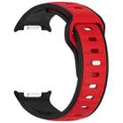 For Samsung Galaxy Watch 8 40 / 44mm Reverse Buckle Two Color Silicone Watch Band(Black Red) - 3