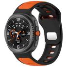For Samsung Galaxy Watch 8 40 / 44mm Reverse Buckle Two Color Silicone Watch Band(Black Orange) - 1