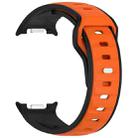 For Samsung Galaxy Watch 8 40 / 44mm Reverse Buckle Two Color Silicone Watch Band(Black Orange) - 3