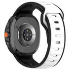 For Samsung Galaxy Watch 8 40 / 44mm Reverse Buckle Two Color Silicone Watch Band(Black White) - 2