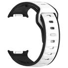 For Samsung Galaxy Watch 8 40 / 44mm Reverse Buckle Two Color Silicone Watch Band(Black White) - 3