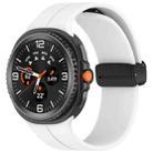 For Samsung Galaxy Watch 8 40mm / 44mm Folding Magnetic Buckle Silicone Watch Band(White) - 1