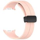 For Samsung Galaxy Watch 8 40mm / 44mm Folding Magnetic Buckle Silicone Watch Band(Light Pink) - 2