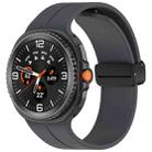 For Samsung Galaxy Watch 8 40mm / 44mm Folding Magnetic Buckle Silicone Watch Band(Platinum Steel Gray) - 1