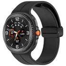 For Samsung Galaxy Watch 8 40mm / 44mm Folding Magnetic Buckle Silicone Watch Band(Black) - 1