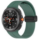 For Samsung Galaxy Watch 8 40mm / 44mm Folding Magnetic Buckle Silicone Watch Band(Dark Green) - 1