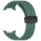 For Samsung Galaxy Watch 8 40mm / 44mm Folding Magnetic Buckle Silicone Watch Band(Dark Green) - 2