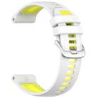 For Garmin Forerunner 970 Sports Steel Buckle Two Color Silicone Watch Band(White+Lime Green) - 2