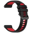For Garmin Forerunner 970 Sports Steel Buckle Two Color Silicone Watch Band(Black+Red) - 2