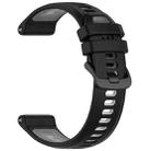 For Garmin Forerunner 970 Sports Steel Buckle Two Color Silicone Watch Band(Black+Gray) - 2