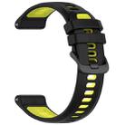 For Garmin Forerunner 970 Sports Steel Buckle Two Color Silicone Watch Band(Black+Lime Green) - 2